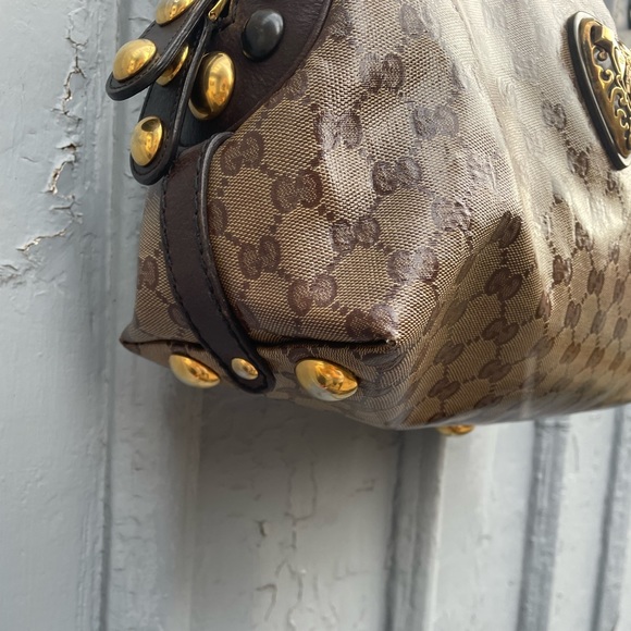 Gucci Beige/Brown GG Crystal Canvas Babouska Crest Dome Bag - Picture 6 of 15